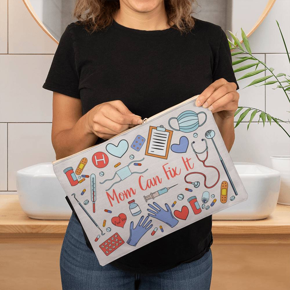 Mom Can Fix It Zippered Pouch, Large - First Aid Bag Gift