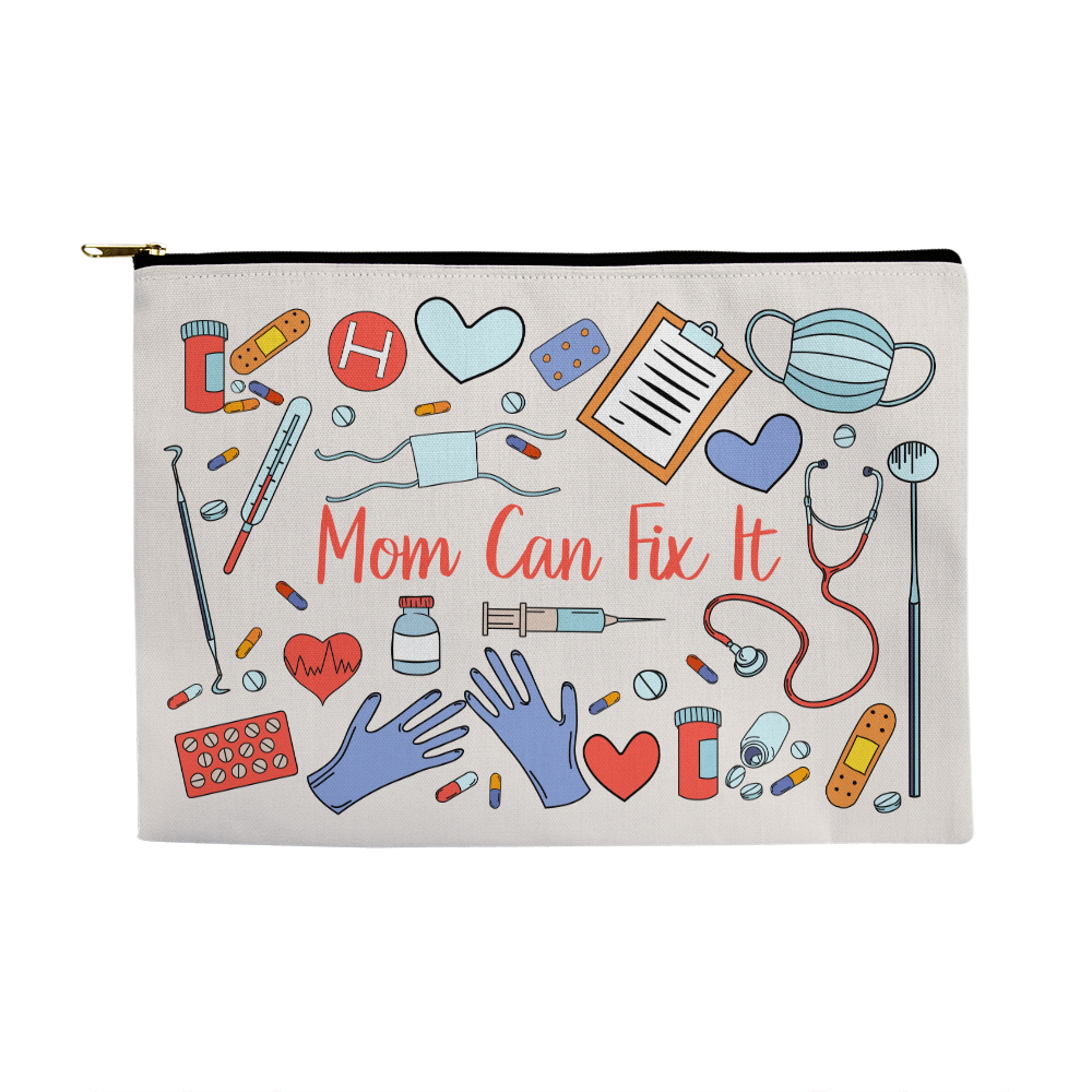 Mom Can Fix It Zippered Pouch, Large - First Aid Bag Gift