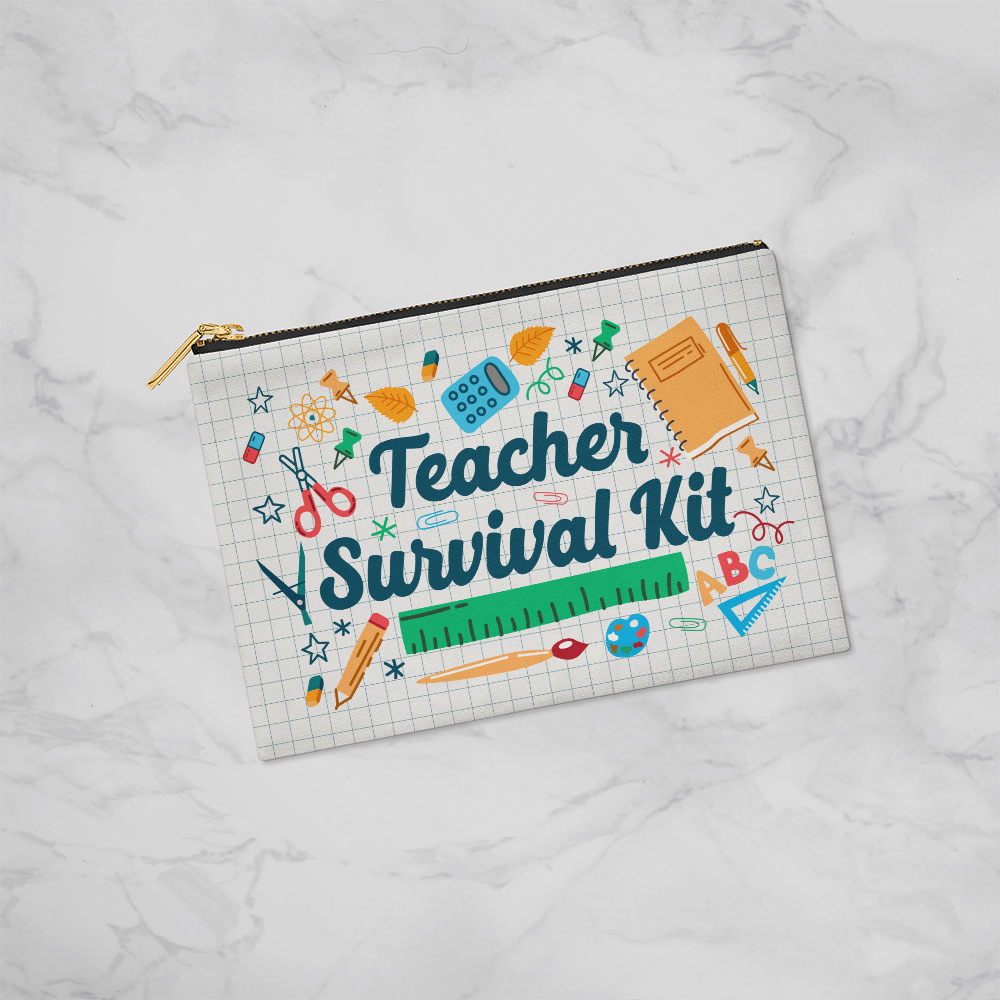 Teacher Survival Kit Zippered Pouch, Small - Teacher Gift