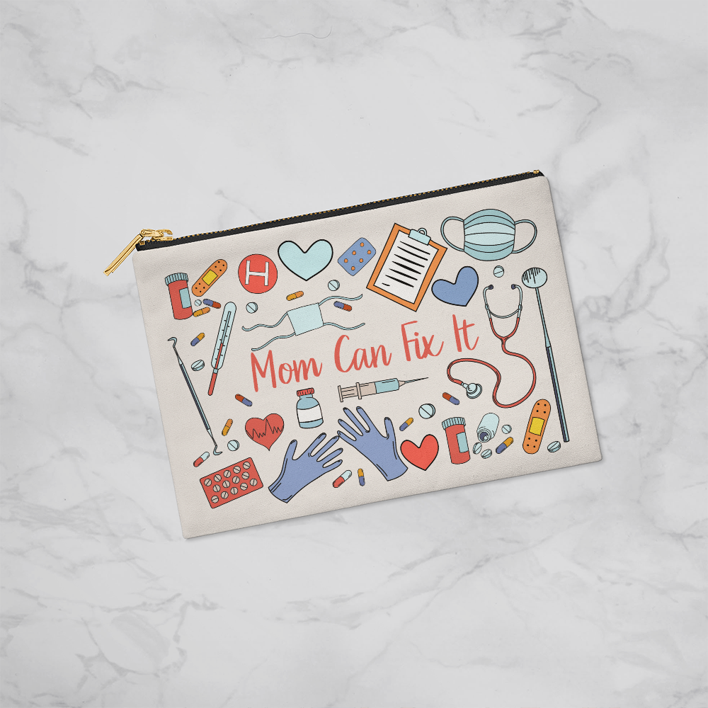 Mom Can Fix It Zippered Pouch, Small - First Aid Bag Gift