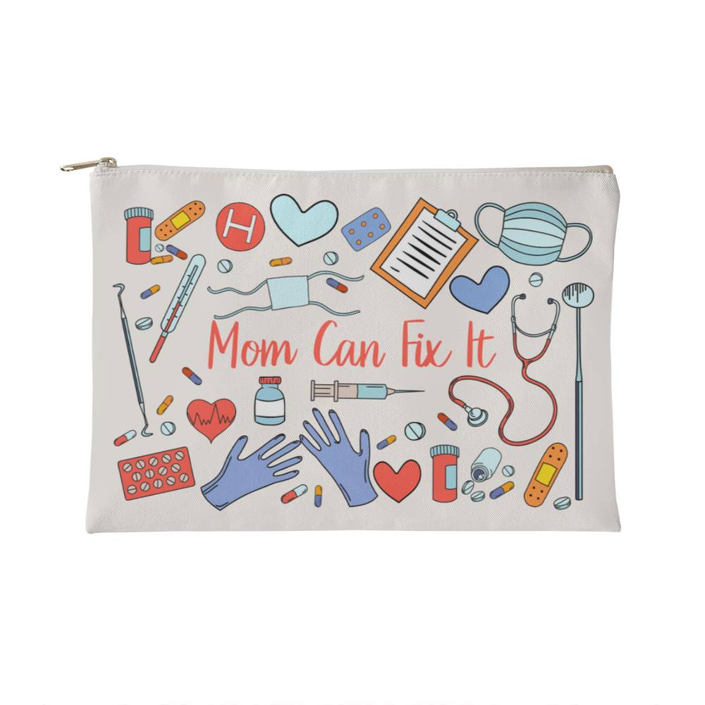 Mom Can Fix It Zippered Pouch, Small - First Aid Bag Gift