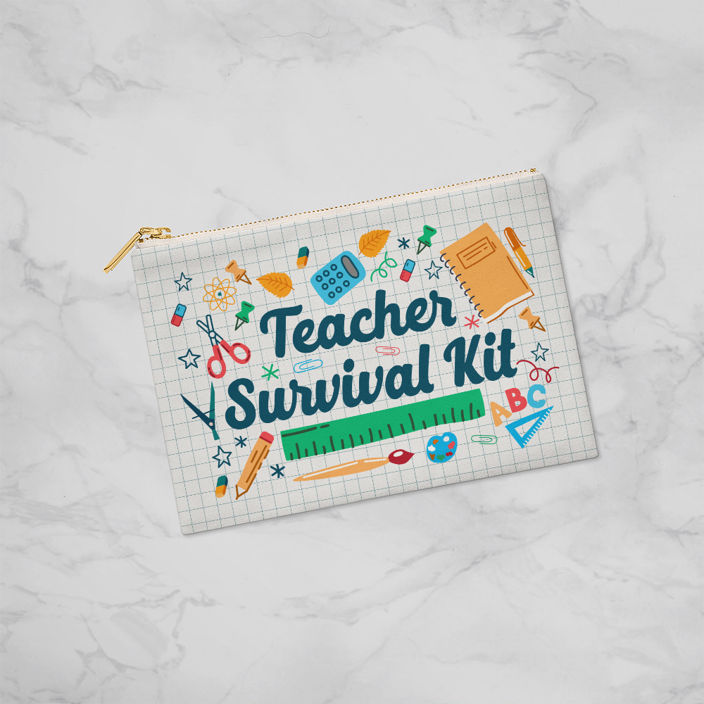 Teacher Survival Kit Zippered Pouch, Small - Teacher Gift