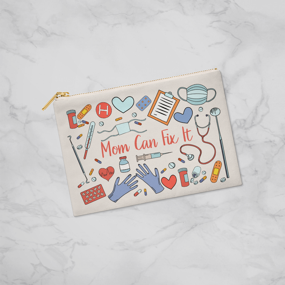Mom Can Fix It Zippered Pouch, Small - First Aid Bag Gift