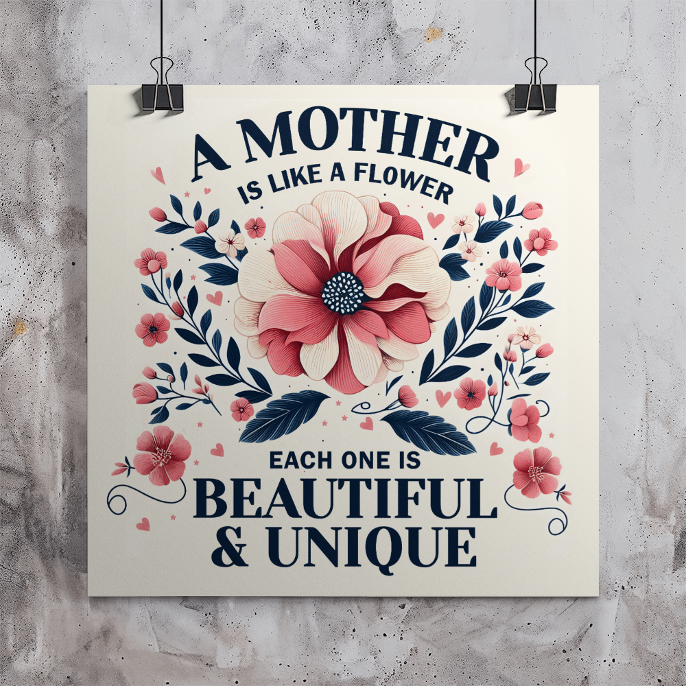 A Mother Is Like A Flower Matte Poster