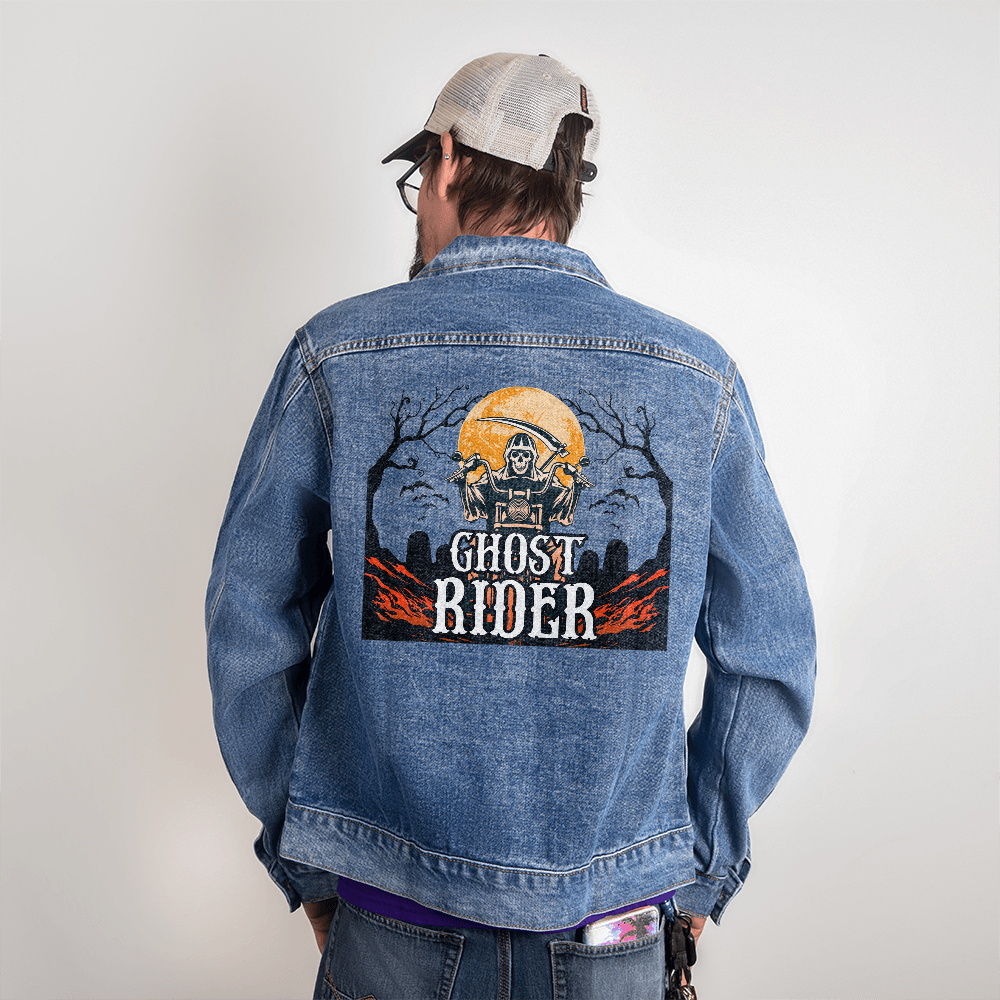 Ghost Rider (Transparent) — Men's Denim Jacket