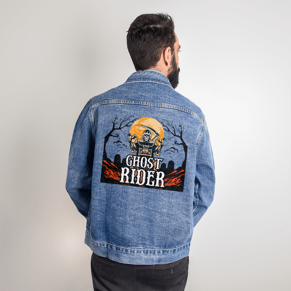 Ghost Rider (Transparent) — Men's Denim Jacket