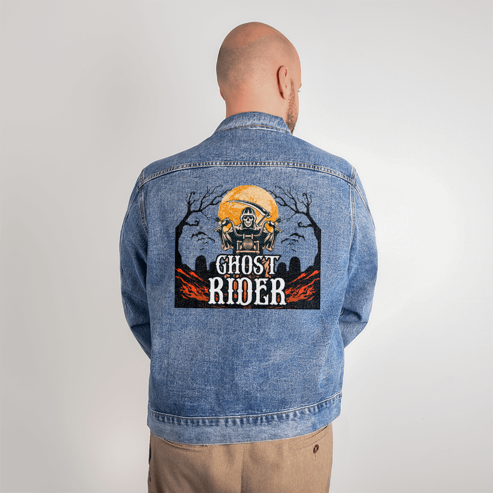 Ghost Rider (Transparent) — Men's Denim Jacket