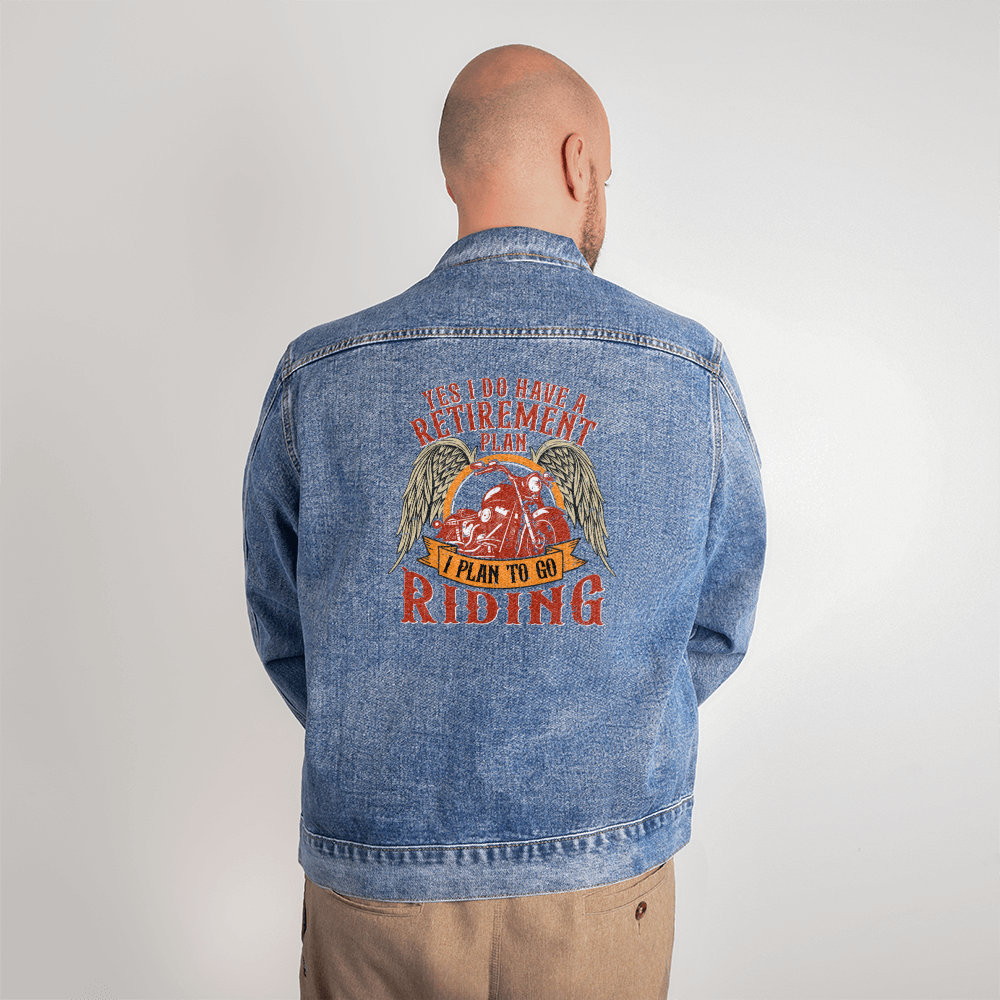 Yes I Do Have A Retirement Plan, I Plan To Go Riding — Men's Denim Jacket