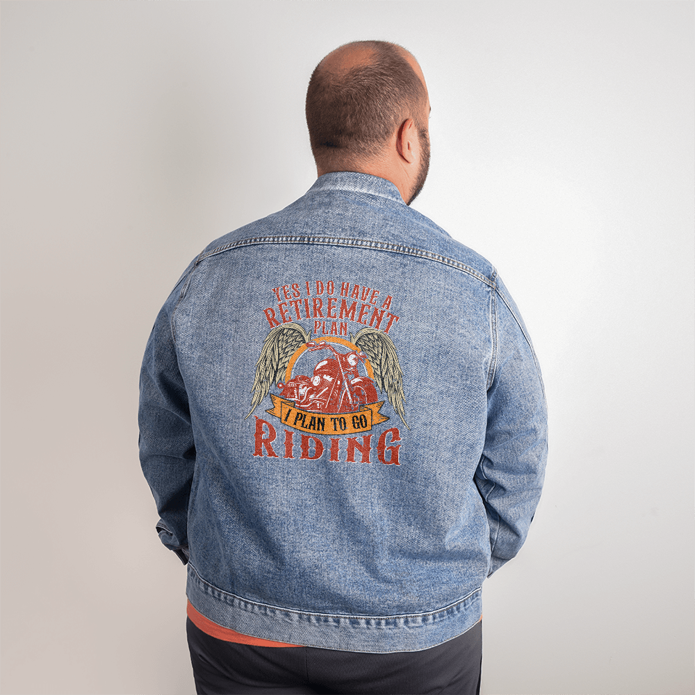 Yes I Do Have A Retirement Plan, I Plan To Go Riding — Men's Denim Jacket
