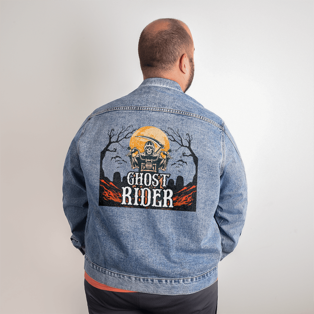 Ghost Rider (Transparent) — Men's Denim Jacket