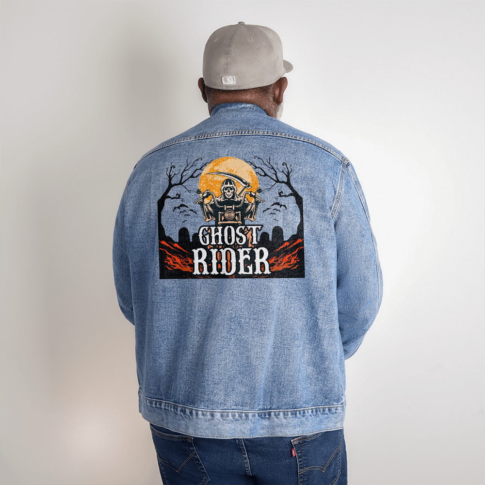 Ghost Rider (Transparent) — Men's Denim Jacket