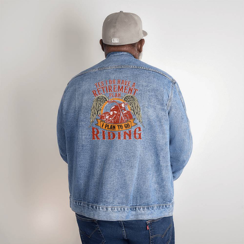 Yes I Do Have A Retirement Plan, I Plan To Go Riding — Men's Denim Jacket