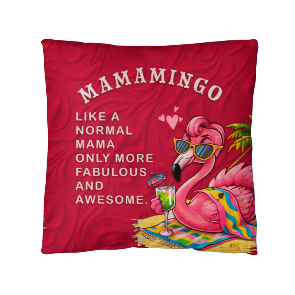 Mamamingo Pillow Cover With Insert, Funny Flamingo Mom Gift