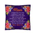 Mom, I Hugged This Little Pillow - Pillow Cover With Insert, Long Distance Mom Gift