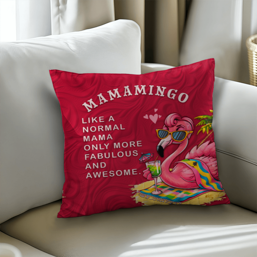 Mamamingo Pillow Cover With Insert, Funny Flamingo Mom Gift
