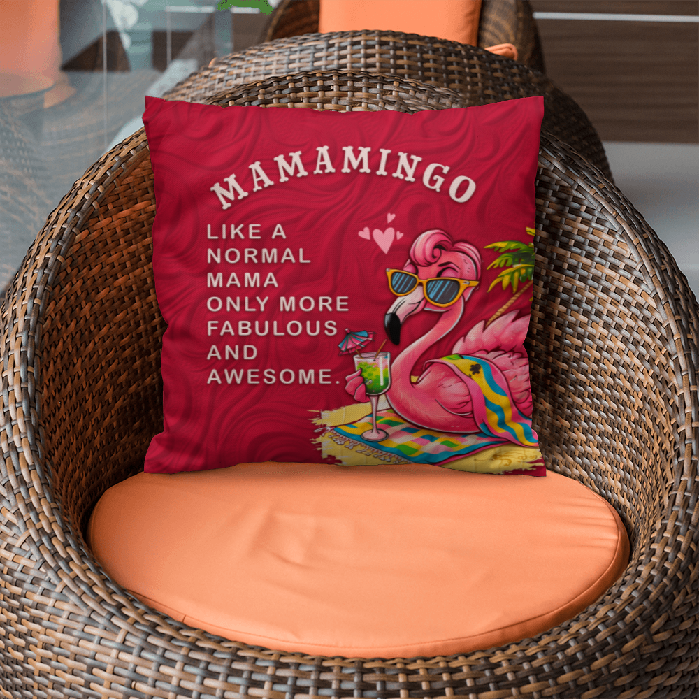 Mamamingo Pillow Cover With Insert, Funny Flamingo Mom Gift