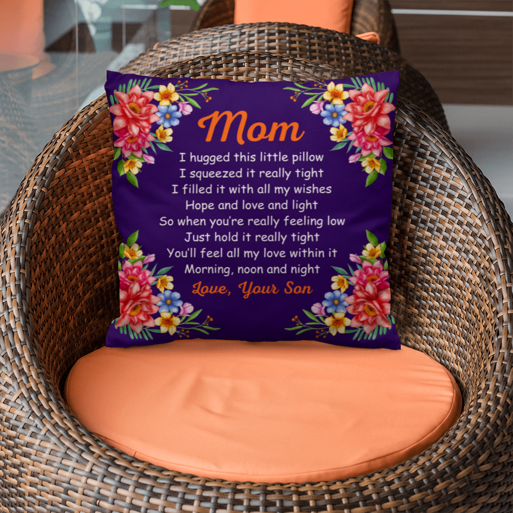 Mom, I Hugged This Little Pillow - Pillow Cover With Insert, Long Distance Mom Gift