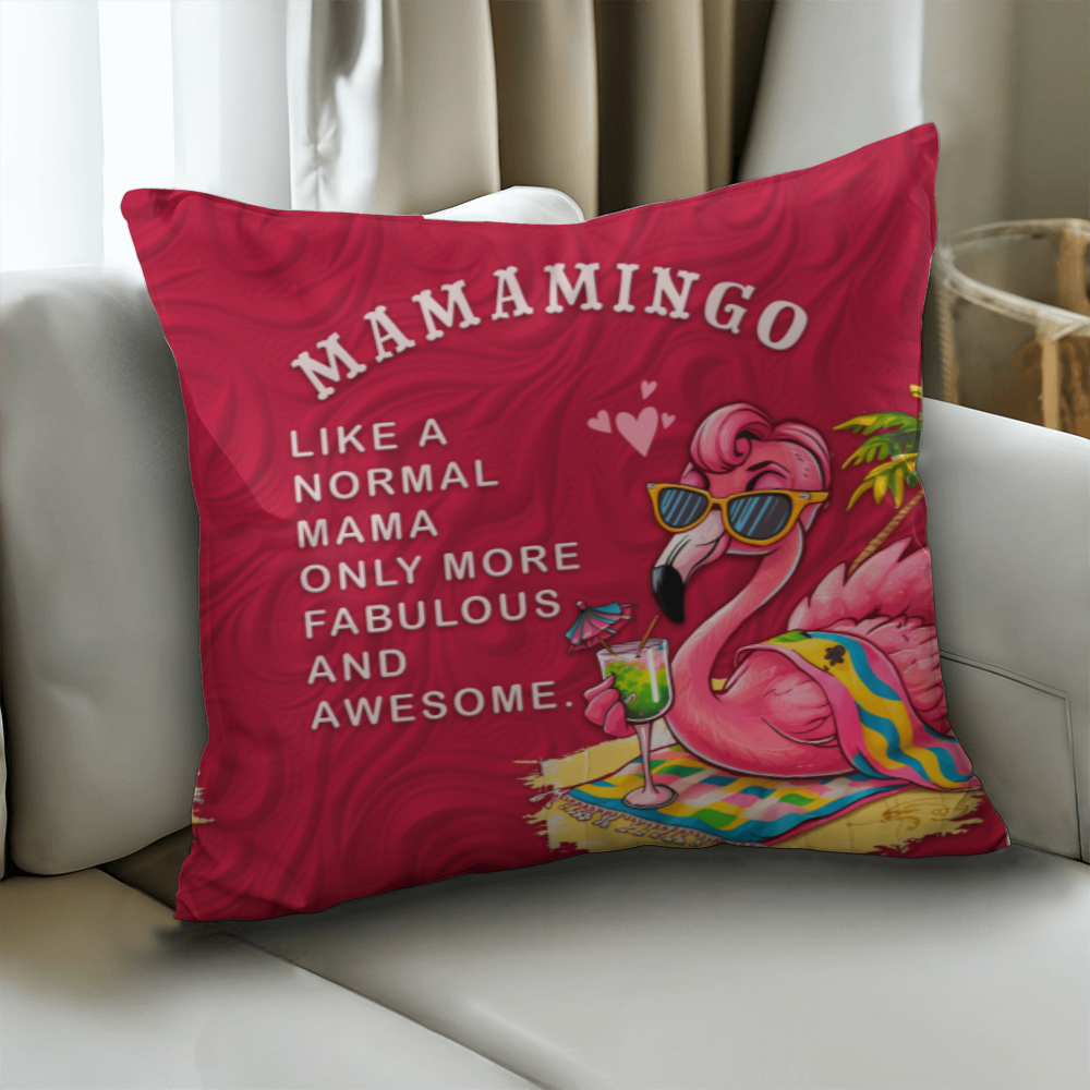 Mamamingo Pillow Cover With Insert, Funny Flamingo Mom Gift