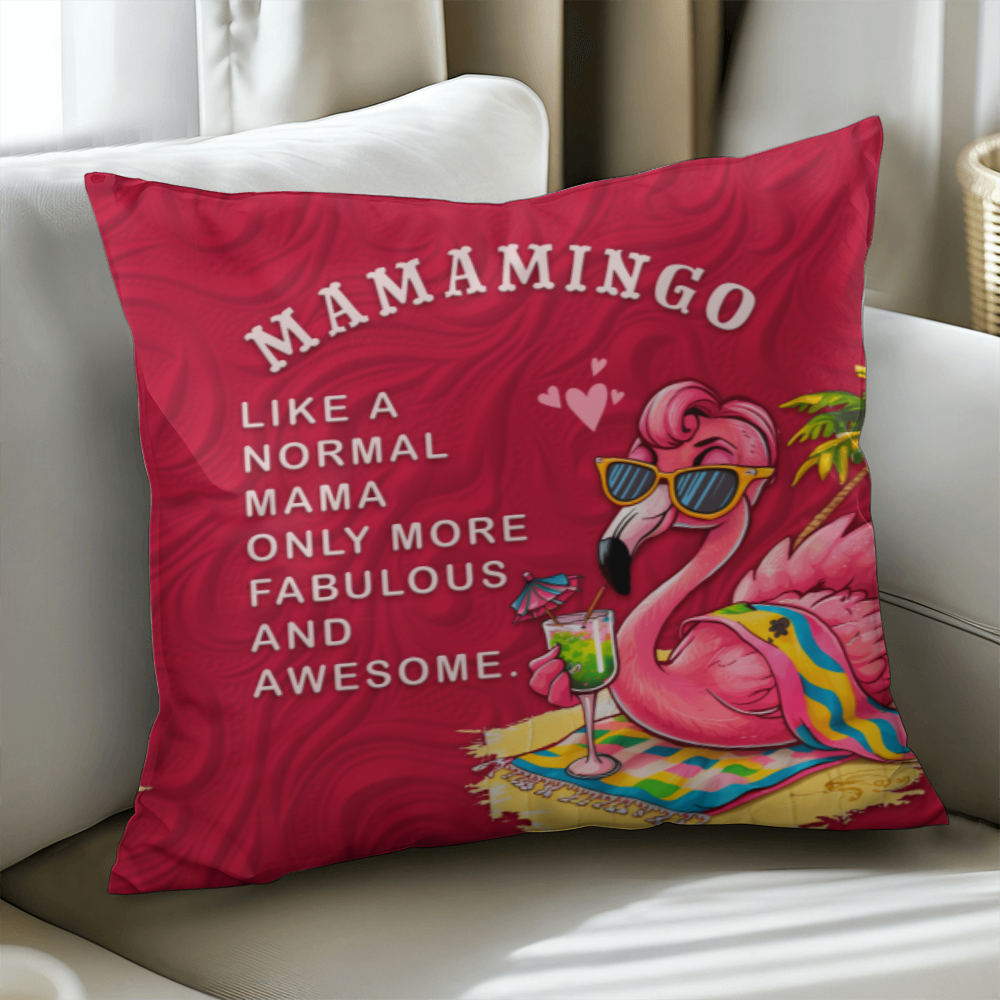 Mamamingo Pillow Cover With Insert, Funny Flamingo Mom Gift