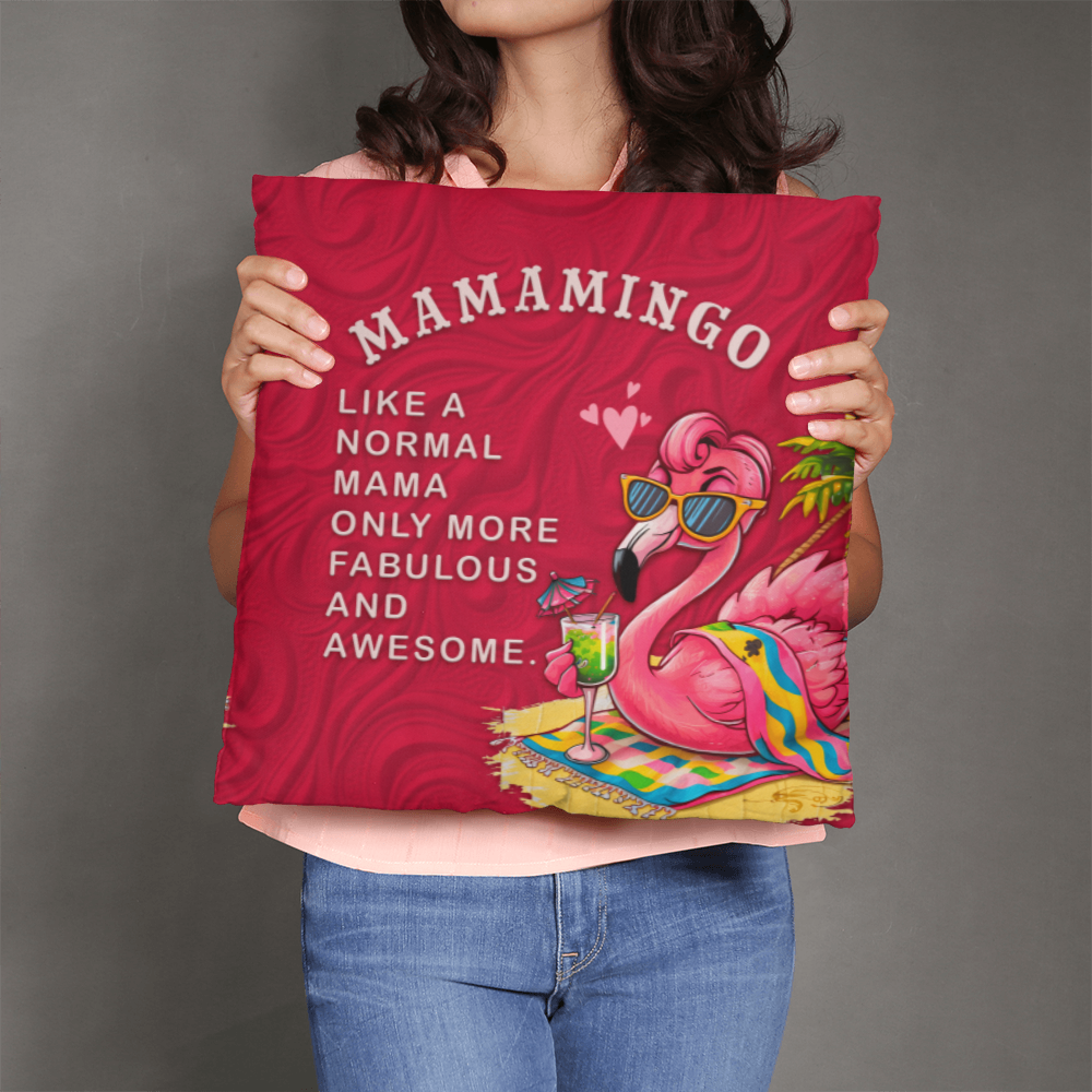 Mamamingo Pillow Cover With Insert, Funny Flamingo Mom Gift