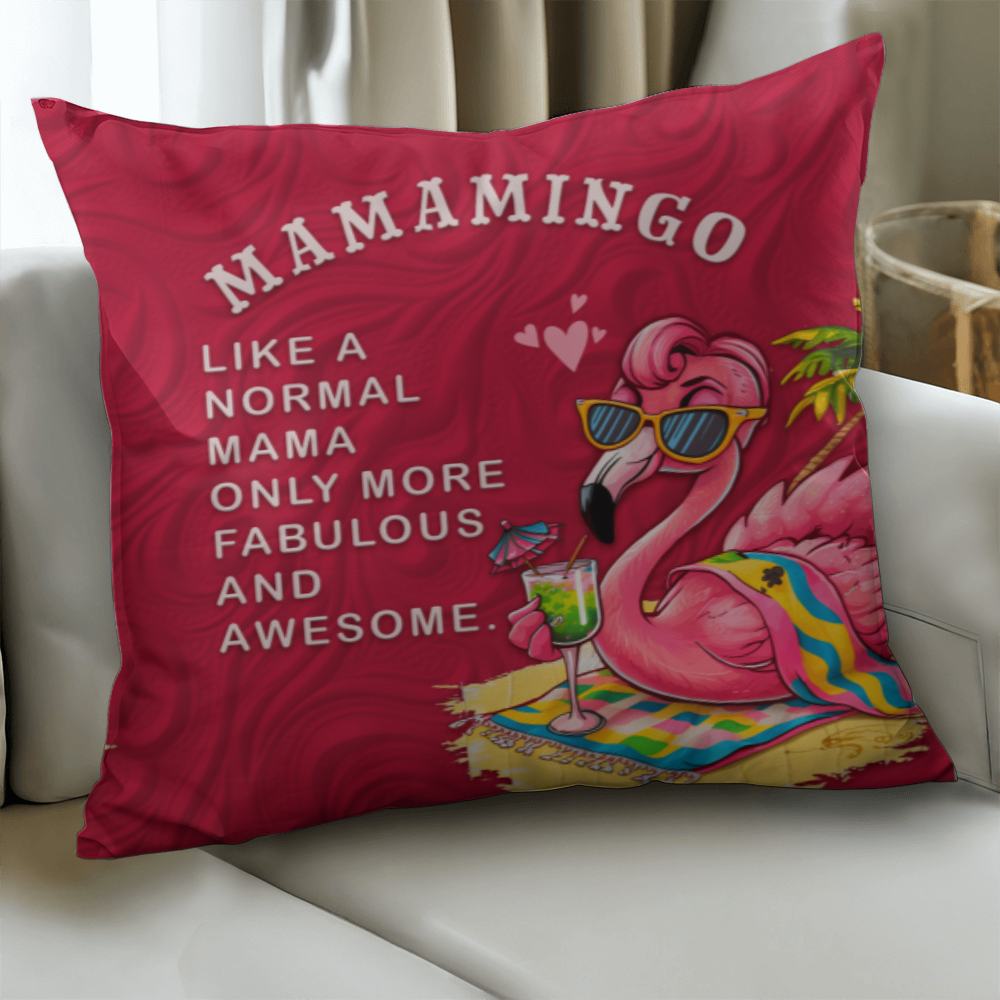 Mamamingo Pillow Cover With Insert, Funny Flamingo Mom Gift