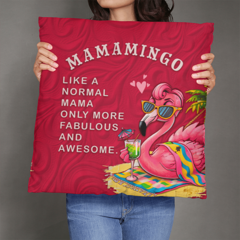 Mamamingo Pillow Cover With Insert, Funny Flamingo Mom Gift