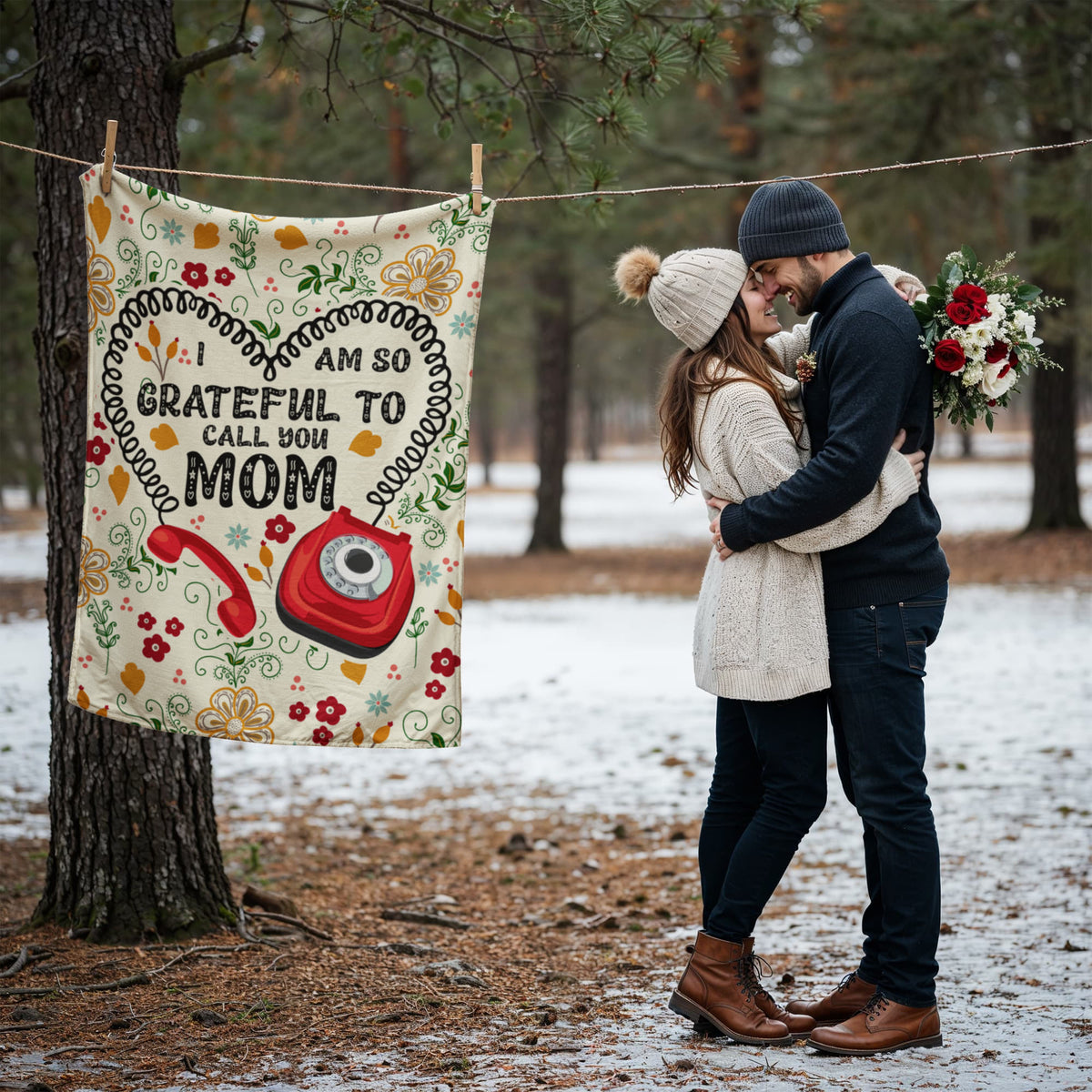 I Am So Grateful To Call You Mom - Coral Fleece Blanket