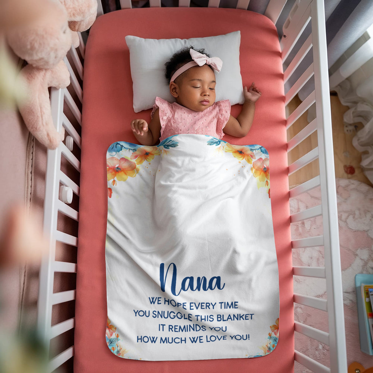 To My Nana Sherpa Fleece Blanket, We Hope Every Time You Snuggle This Blanket, Christmas Gift for Grandma from Grandkids