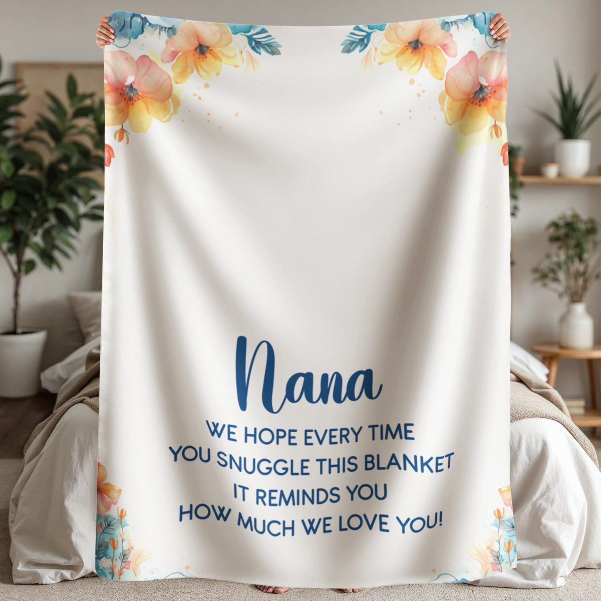 To My Nana Sherpa Fleece Blanket, We Hope Every Time You Snuggle This Blanket, Christmas Gift for Grandma from Grandkids