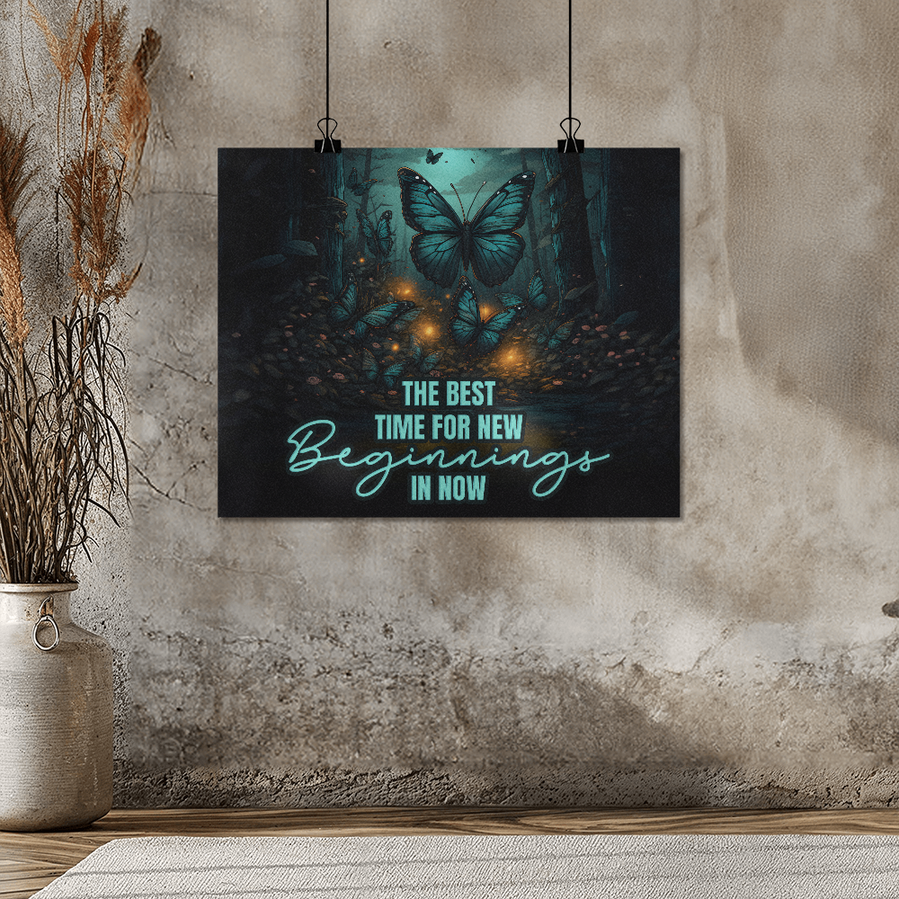The Best Time For New Beginnings Is Now Matte Poster