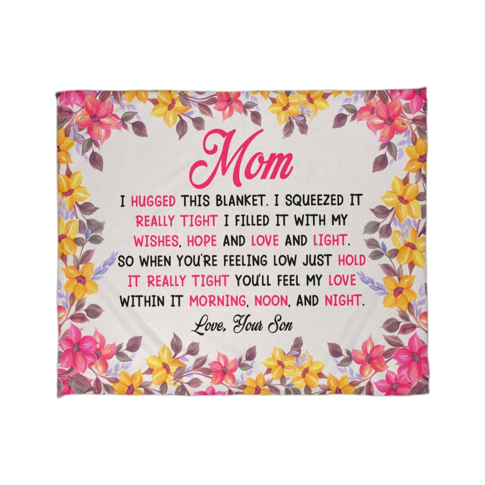 Mom, I Hugged This Blanket, Love Your Son — Coral Fleece Blanket