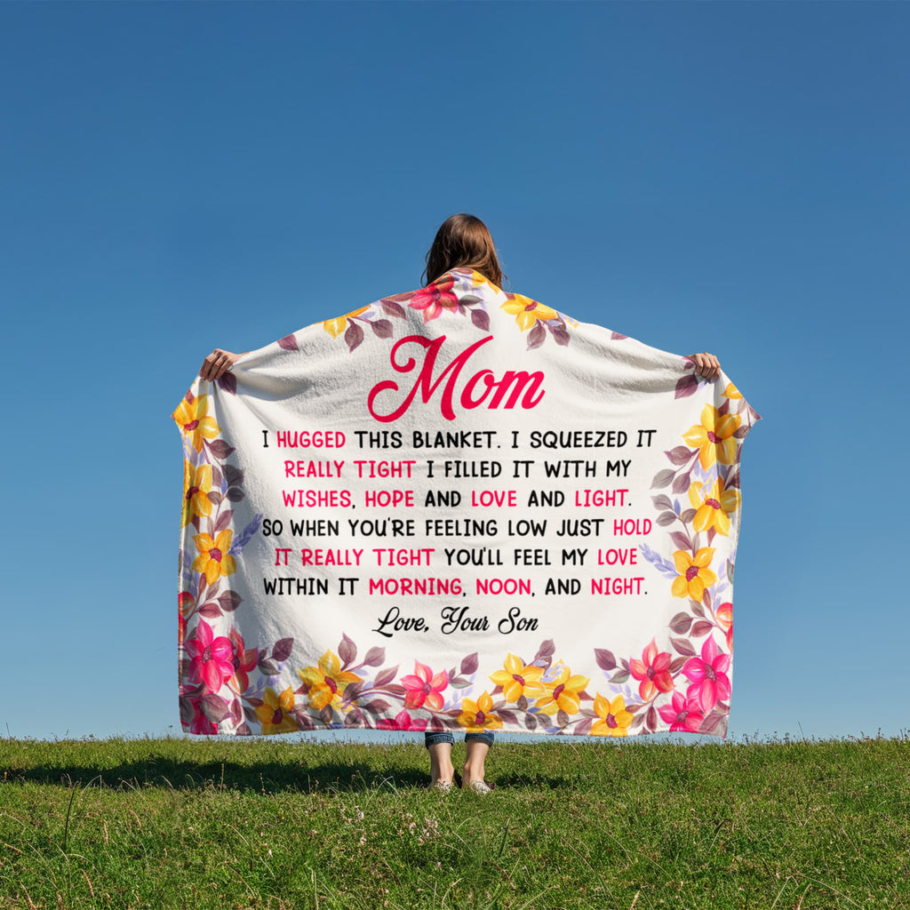 Mom, I Hugged This Blanket, Love Your Son — Coral Fleece Blanket