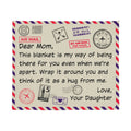 Dear Mom, Airmail Letter From Your Daughter — Jersey Fleece Blanket