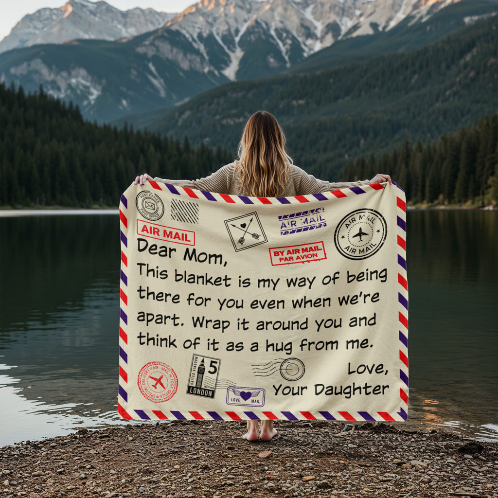 Dear Mom, Airmail Letter From Your Daughter — Jersey Fleece Blanket