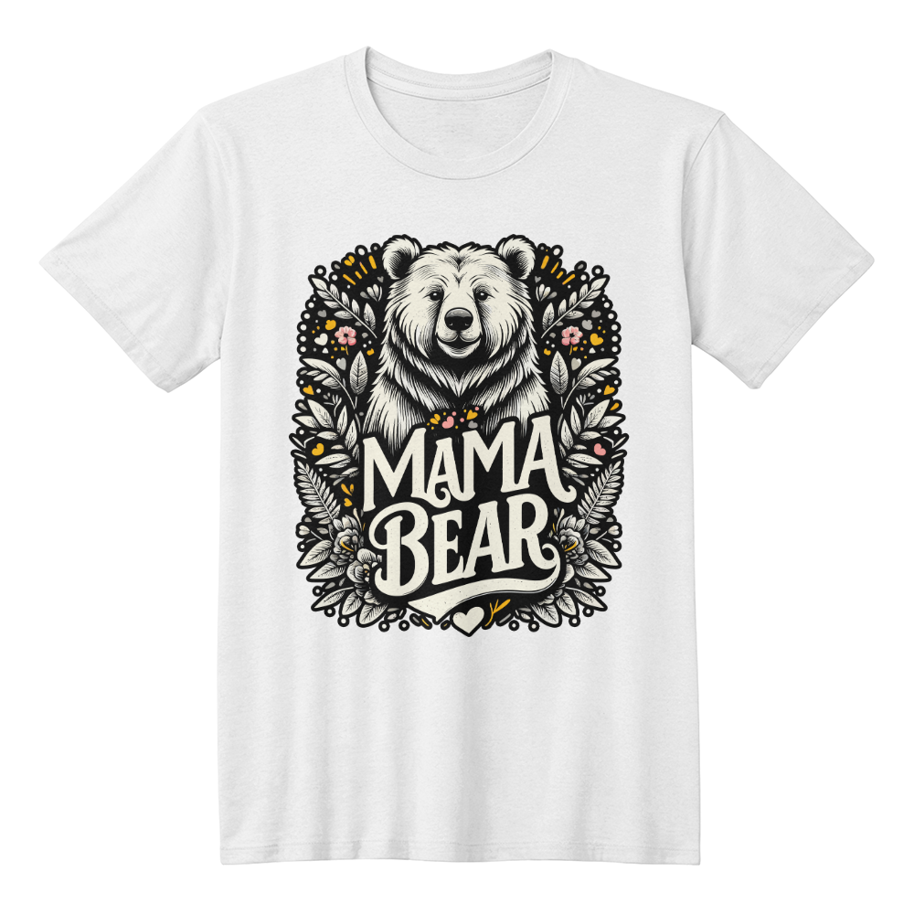 Mama Bear T-Shirt, Floral Bear Mom Gift