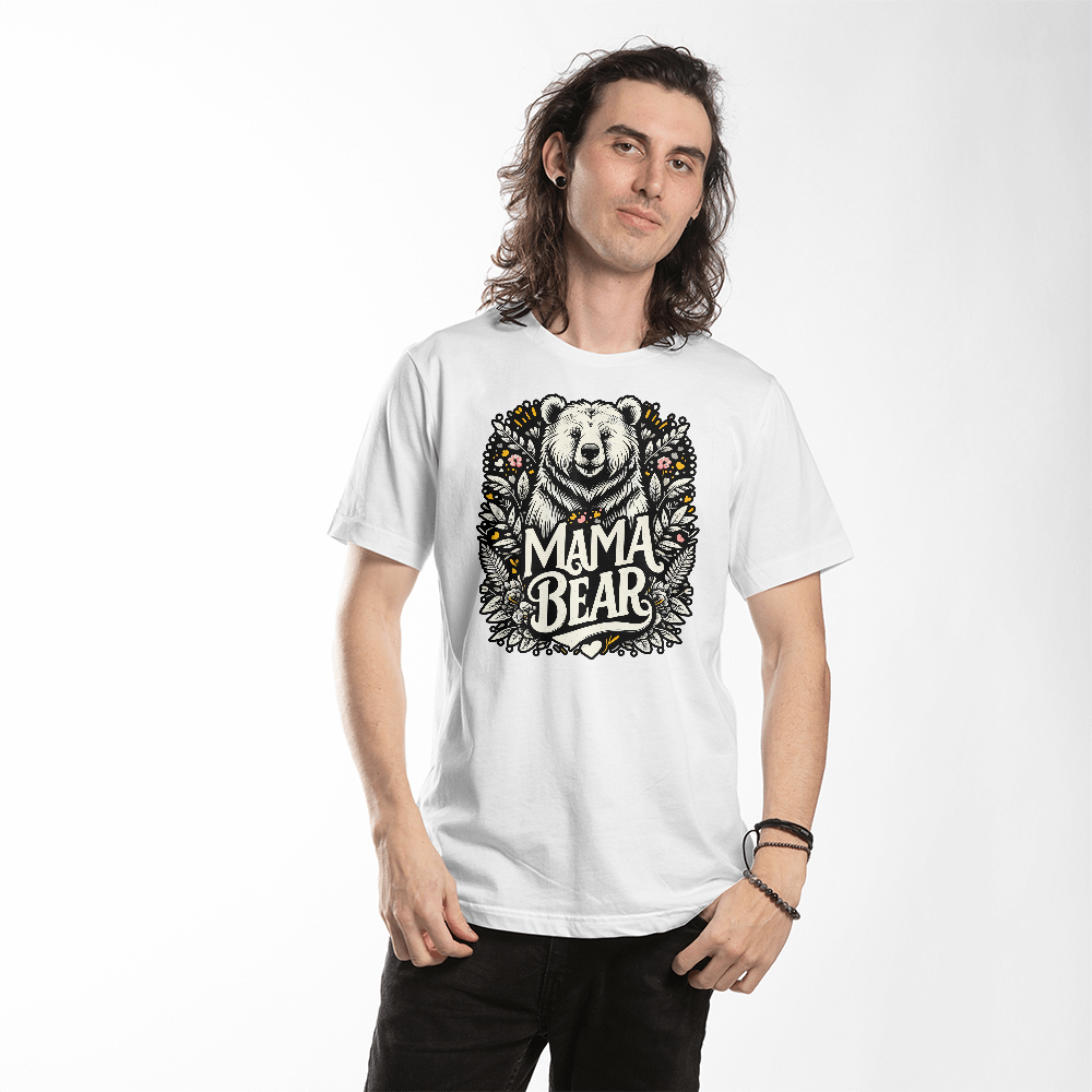 Mama Bear T-Shirt, Floral Bear Mom Gift