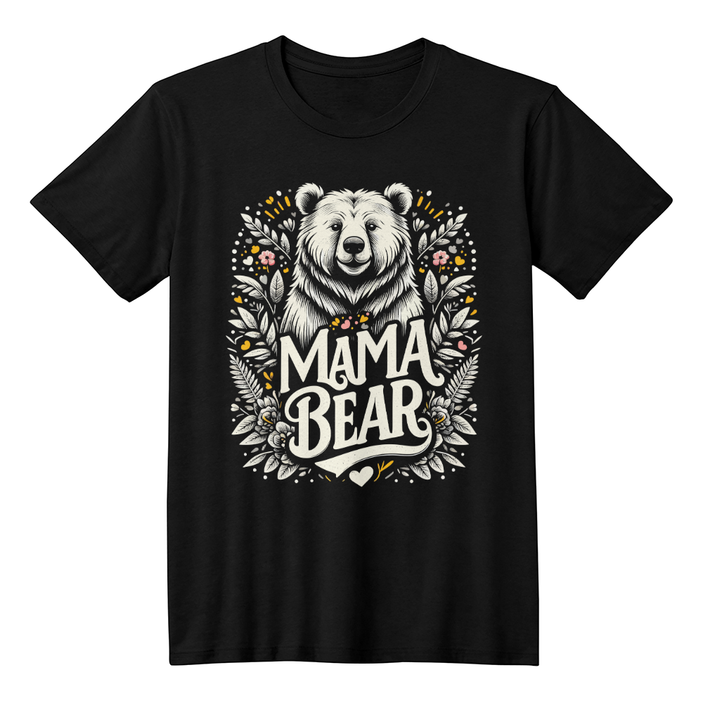 Mama Bear T-Shirt, Floral Bear Mom Gift