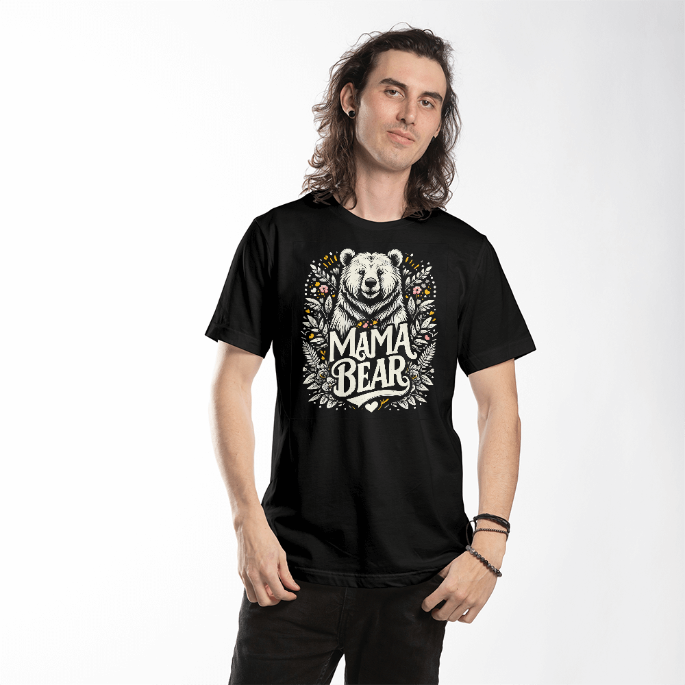 Mama Bear T-Shirt, Floral Bear Mom Gift