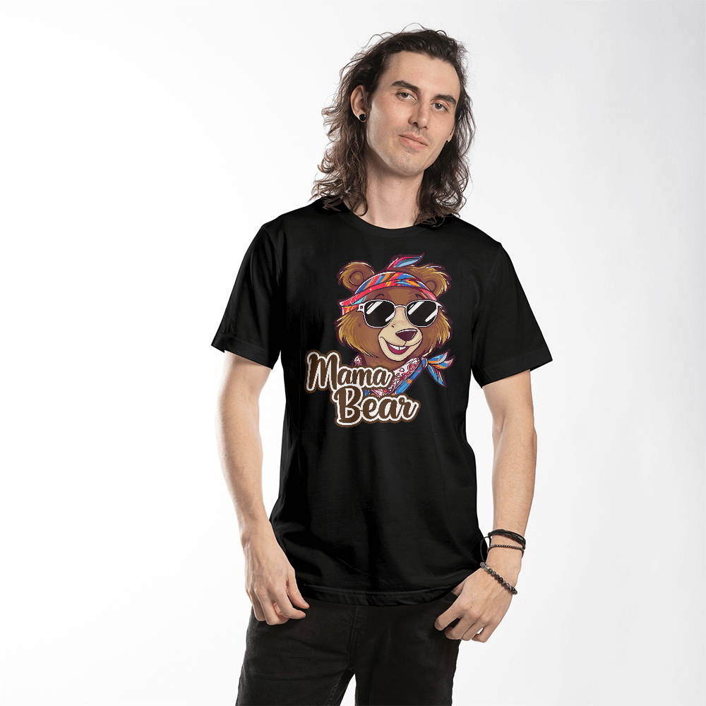 Mama Bear T-Shirt, Funny Bandana Bear Mom Gift
