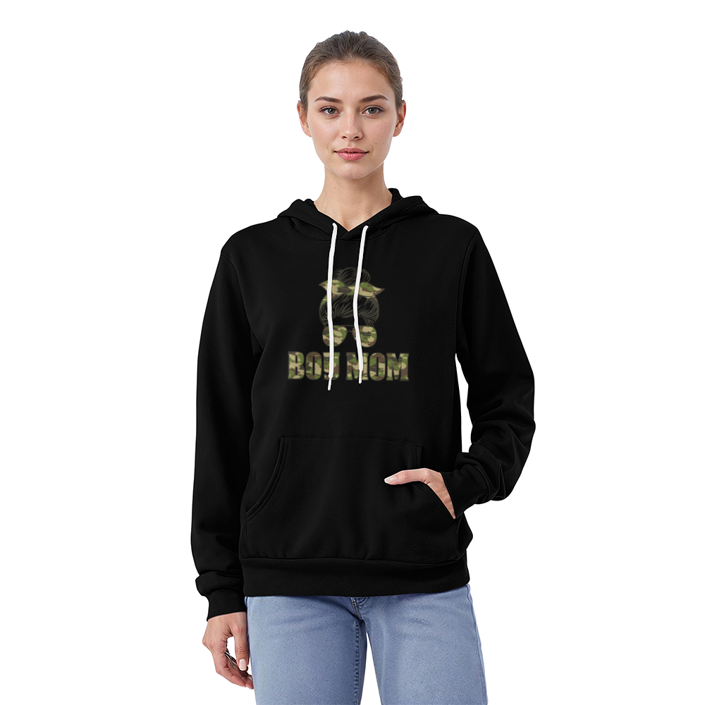 Boy Mom Hoodie, Camo Messy Bun Mom Gift