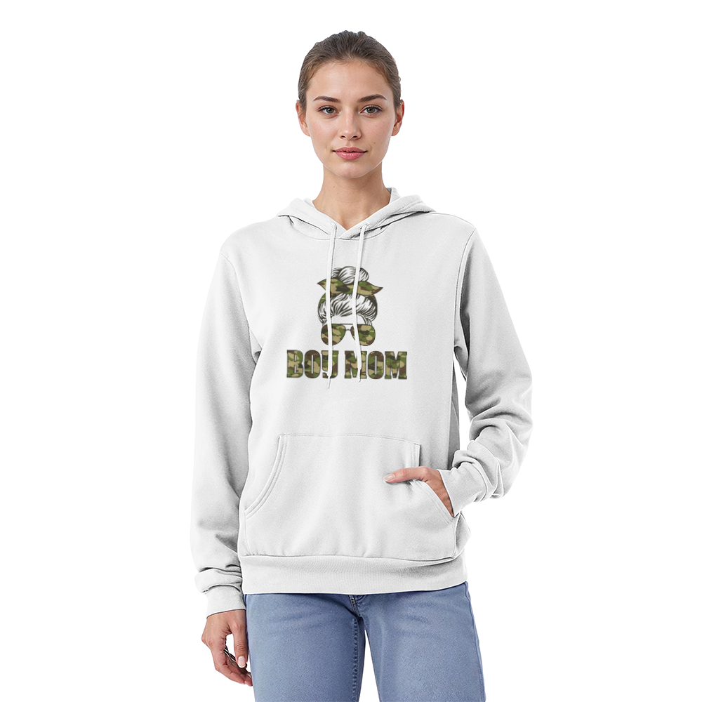 Boy Mom Hoodie, Camo Messy Bun Mom Gift