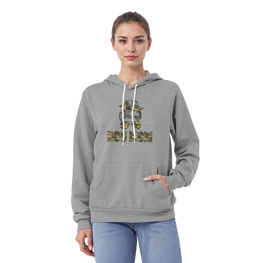 Boy Mom Hoodie, Camo Messy Bun Mom Gift