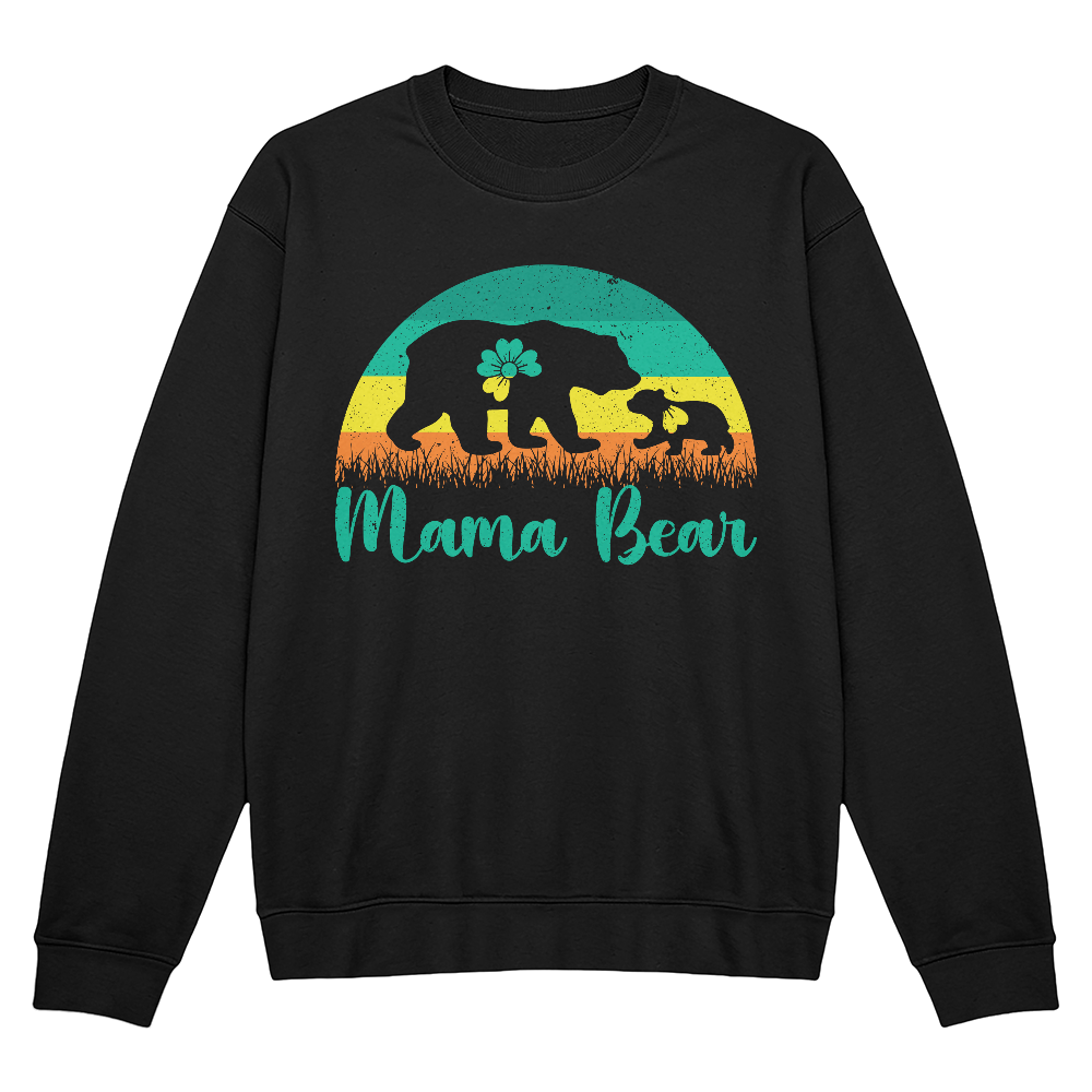 Mama Bear Crewneck Sweatshirt, Sunset Bear Gift