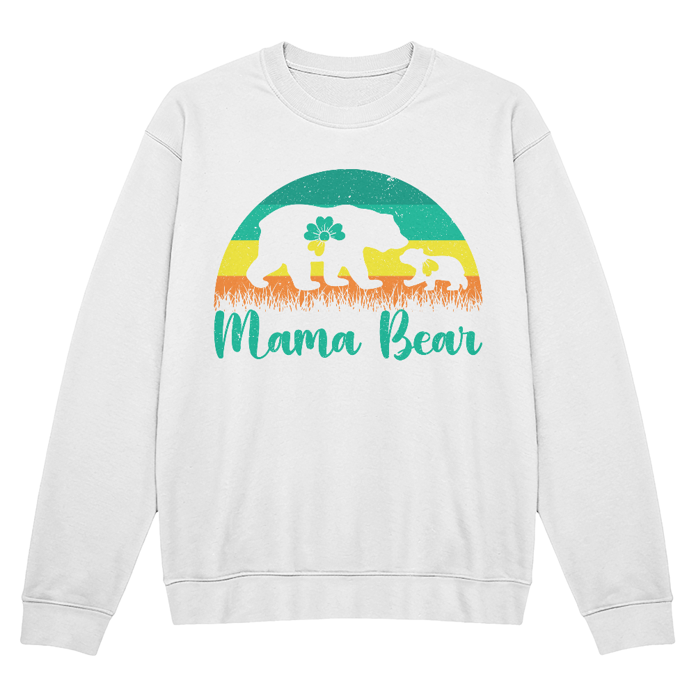 Mama Bear Crewneck Sweatshirt, Sunset Bear Gift