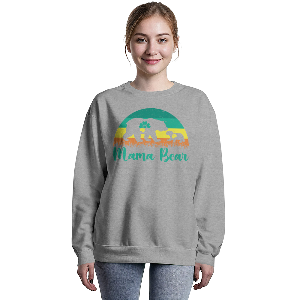 Mama Bear Crewneck Sweatshirt, Sunset Bear Gift