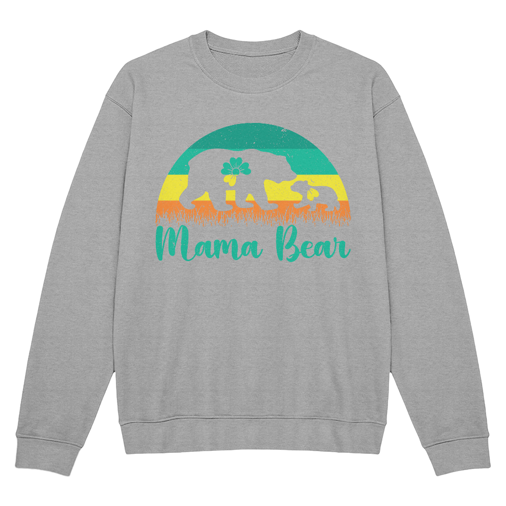 Mama Bear Crewneck Sweatshirt, Sunset Bear Gift