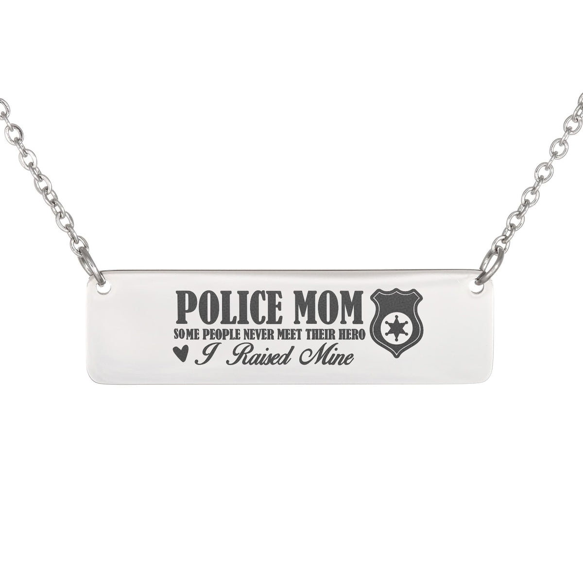 Police Mom Horizontal Bar Necklace, I Raised My Hero Gift