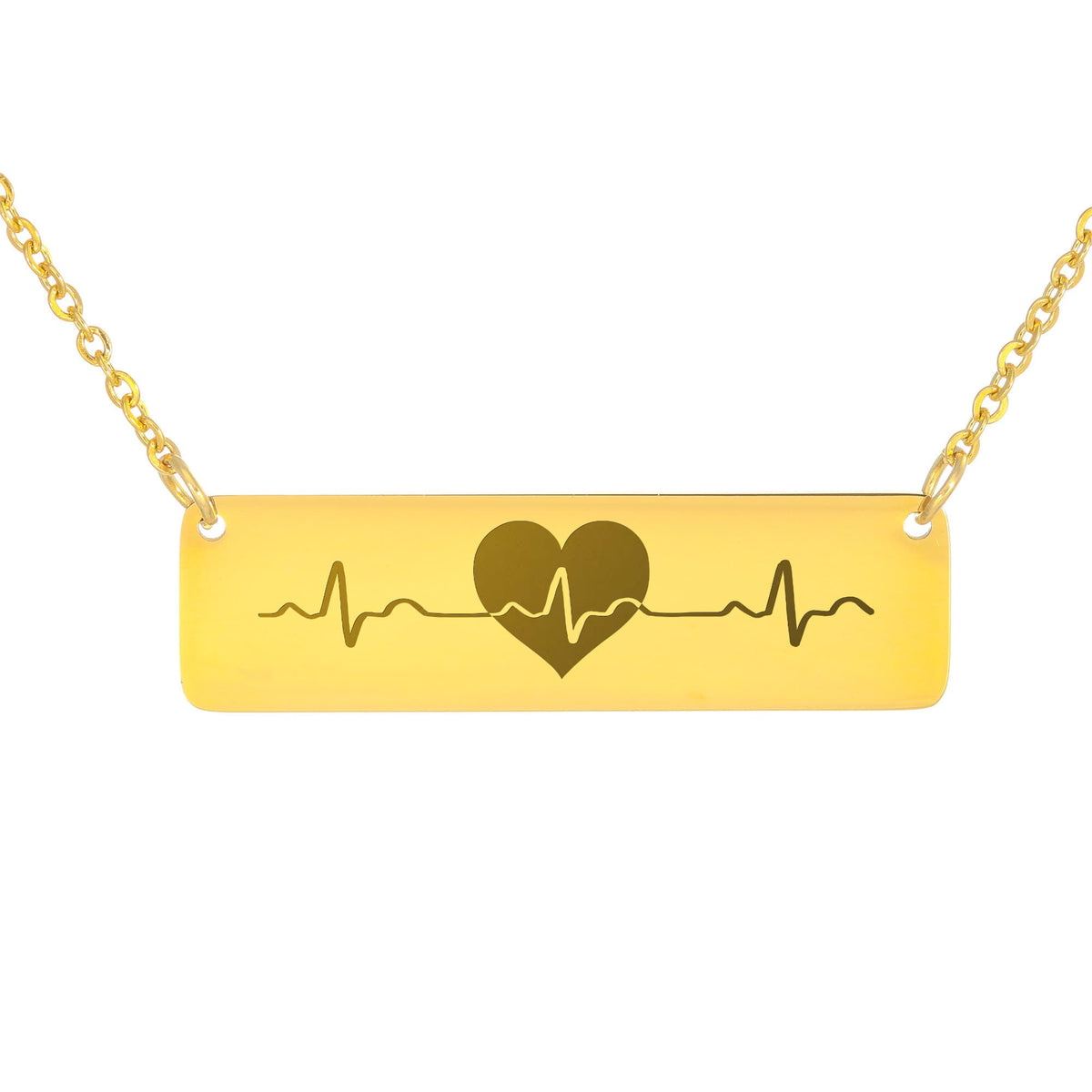 Heartbeat Horizontal Bar Necklace, Nurse Medical Gift