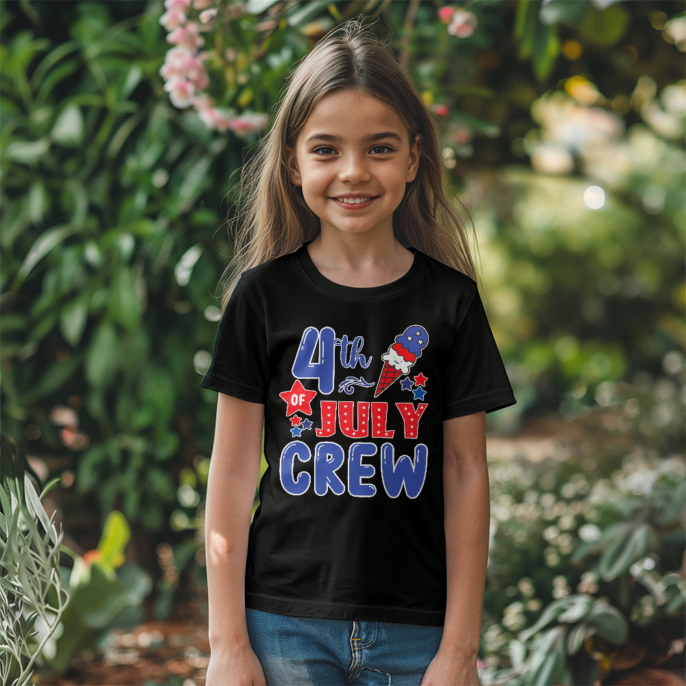 4th Of July Crew Youth T-Shirt, Patriotic Kids Shirt