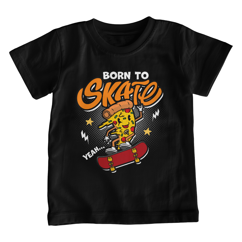 Born To Skate Youth T-Shirt, Funny Pizza Skateboard Shirt